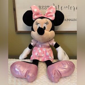 Giant kid size Disney musical Minnie Mouse Plush in Pink and White